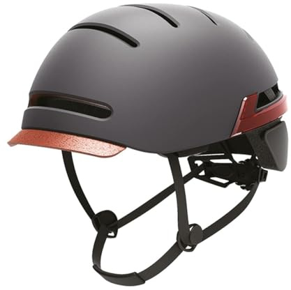 Urban Prime Urban Helmet, Hjälm med riktningsljus Unisex Vuxen, Mörkgrå, En storlek