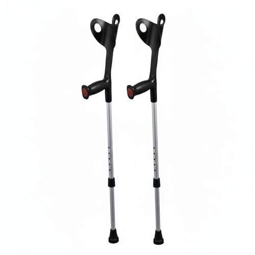 APP LIFE Stampelle Ortopediche Regolabili in Alluminio, Coppia, Nere | Coppia di stampelle canadesi regolabili 90–120 cm in alluminio anodizzato, leggere, antiscivolo, portata fino a 100 kg