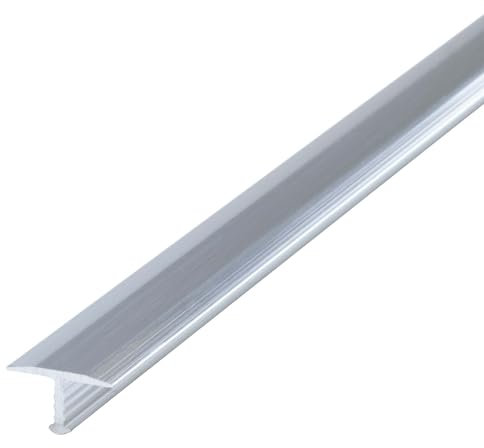 Dalsys Profilo a T, profilo di transizione 200cm x 18mm in alluminio anodizzato, cromato argento