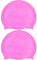 Newaner 2er-Pack Badekappe Silikon, Badekappen für Schwimmer Ohrenschutz, Ripstop-Beschichtung für Komfort und Rutschfestigkeit, Swimming Cap, Bademütze für langes Haar und für Damen, Herren（Rosa）
