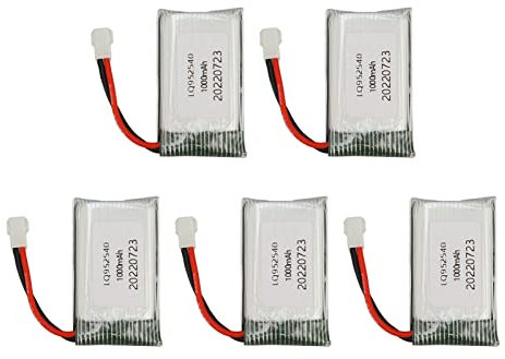 5 Stück 3,7 V 1000 MAh RC Drohne für Syma X5 X5C X5SC X5SW TK M68 CX 30 K60 905 V931 RC Quadrocopter Drohne, 952540, Plug and Play.