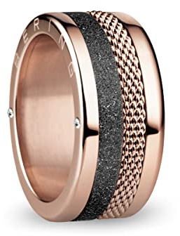 BERING Austauschbar Ringkombination für Damen in Rosé Gold & Schwarz mit einzigartigem Twist- & Change System, Tejo