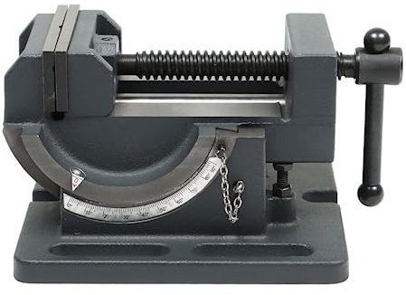 findmall 7,6 cm Winkelbohrmaschine Schraubstock 0-90 Grad Neigungswinkel Schraubstock Eisen Wiege Stil Winkel Schraubstock Fit für Bohrmaschine