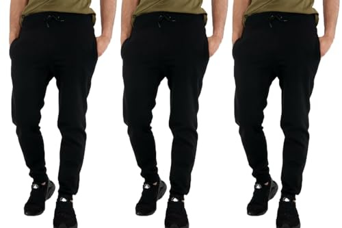 GW CLASSY OUTFIT Kids Boys Girls Trousers (Pack of 3) Sports Jog Pants School Kids Joggers Fleece Trousers Jogging Tracksuit Bottoms (13-14 Years, Black)