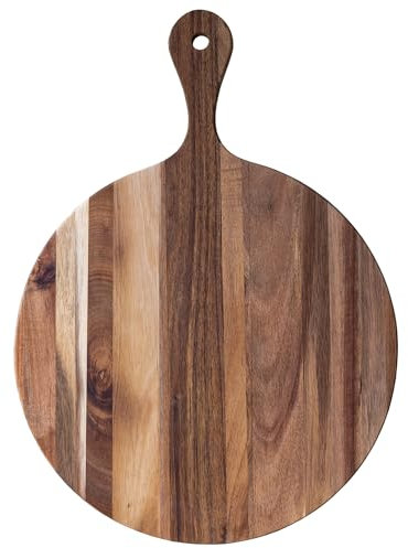 Pizza Board - Acacia Wood Pizza Board with Handle - Large Wooden Pizza Boards for Serving - Yookiki England