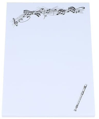 Musikboutique Notizblock DIN A6 mit Noten & Instrumenten (Blockflöte)