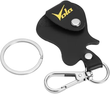 Vola Gitarren-Picks-Halter, Leder-Gitarren-Pick-Halter, Schlüsselanhänger, Plektrum-Etui, Tasche, Aufbewahrung von Plektren, Braun