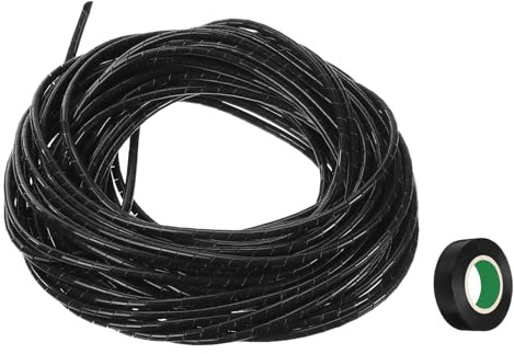 QUARKZMAN Enrouleur de Câble en Spirale 13 Mètres 6 mm Flexible en PE Noir