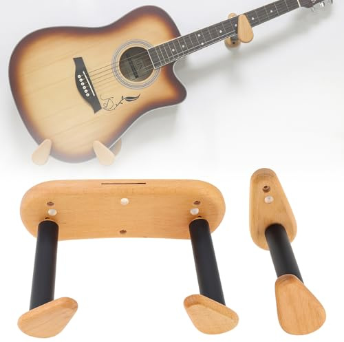 MuzcYM Guitar Hanger Murned Wall, colgador de guitarra de madera, soporte de guitarra de pared de gancho de guitarra soporte para guitarra para guitarra/bajo/ukelele/violín