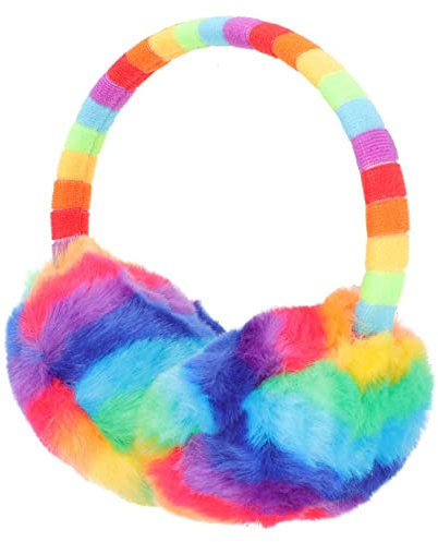 SAFIGLE Junge Mädchen Ohrwärmer Winter Regenbogen Strick Ohrenschützer Wärmend Wascher Ear Muffs Weich Komfortabel Für Outdoor Skifahren Schlittschuhlaufen Camping