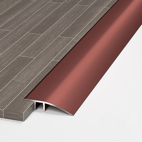 Raouoae Übergangsprofil Höhenausgleich Abdeckleiste 90CM*3 Böden Überbrücken Die Lücke Ideal Für Vinyl, Parkett Und Laminat - Höhenausgleich 0.8-3.5CM(Roségold,Breite: 4.2 cm)