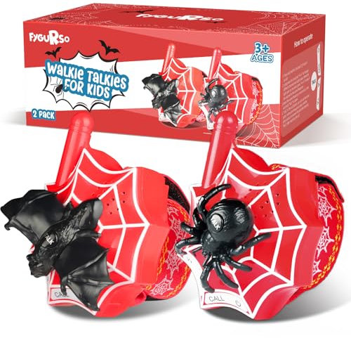 Fygurso Dinosaurier-Funkgeräte für Kinder, Kinderspielzeug für Jungen und Mädchen im Alter von 3 bis 8 Jahren für Outdoor-Abenteuer, Camping, Halloween, Weihnachten (Arañas)