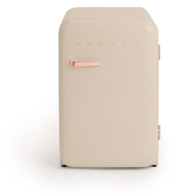 CREATE / RETRO FRIDGE 83.5 ROSE GOLD/Frigorífico arena maneta oro rosado / 98W. bajo consumo. 2 estantes. regulador temperatura. botellero. 56x54x84cm