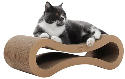 Rascador para Gatos con Forma de Infinito Reversible de Cartón Reciclado | Diseño Ergonómico para Rascado y Descanso | Doble Cara Duradero | ALTHEA LIVING