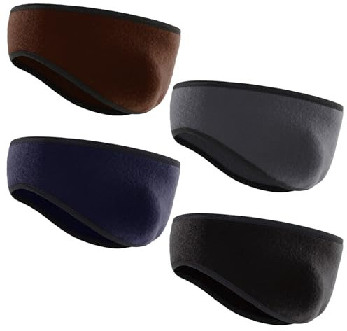 TYFGRT 4 Stück Fleece-Stirnbänder, Gehörschutz-Stirnbänder, Winterwarme Stirnbänder, Sport-Stirnbänder, Winddichte Stirnbänder, Modische Und Einfache Stirnbänder