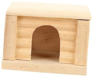BUGUUYO Natürliche Holz-hamsterhütte Mit Abnehmbarem Dach Kreatives Und Komfortables Zuhause Für Zwerghamster Und Kleine Nager Als Spielzeug Und Rückzugsort