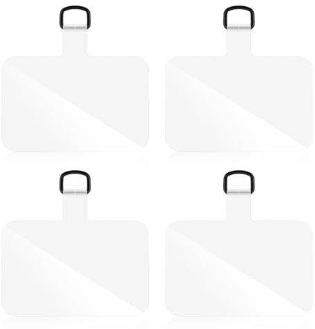 4 st Phone Tether Tabs, TPU Mobiltelefon Snöre Flik Roterbar 360° Säkerhetslina Patch Universal Mobiltelefon Snorkuddar Ersättningsdel för Telefonrem Kompatibel med iPhone och Android