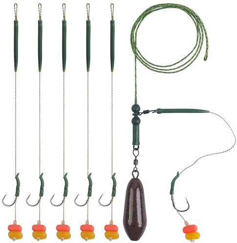Shaddock Fishing Karpfenangeln Rigs Complete Haar/Chod/Helikopter/Safety Rigs Karpfenmontage mit Haken Angelblei Gewichte Wirbel Ärmel Boilie Köder Rigs Setup Carptackle Karpfen Angelzubehör