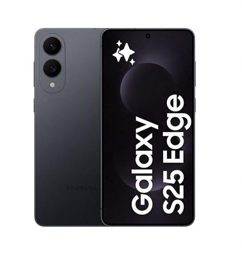 Samsung Galaxy S25 Edge 256GB Teléfono Móvil Fino con IA, Galaxy AI, 12GB RAM, Cámara 200MP, Batería Larga Duración, Garantía Fabricante 3 Años + 1 Extra, Titanio Negro Intenso (Versión Española)