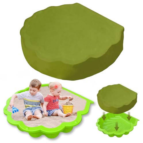 Sandkasten Muschelabdeckung Grün Sandkastenabdeckungen Wasserdicht Schutzabdeckung Sandkasten für Sandkasten Pool Sandkasten Gartenmöbel 39,4 x 6 Zoll Abdeckplane 210D Oxford Gewebe