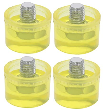 Yellow Rubber Replacement Striking Head 4pcs for Mallet Hammer 25 Mm