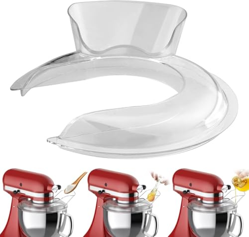HOMGEN Spitzschutz für KitchenAid 6 Quart Tilt-Head Stand Mixer | Spülmaschinenfest, Transparent, Kompatibel mit KitchenAid 6QT Edelstahl-, Glas-, oder Keramikschüsseln mit Reinigungsbürste
