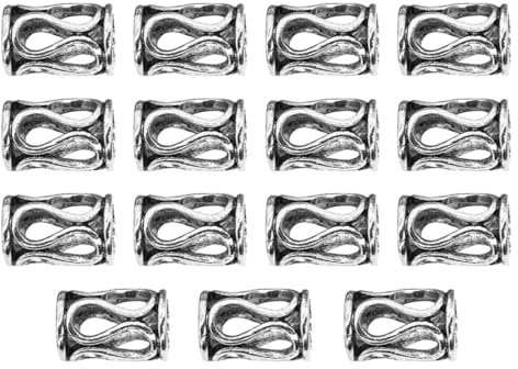 PACKOVE 15 Piezas Anillos para Dreadlocks Adornos de Pelo para Trenzas Joyas para Peinados Decoración Vintage Plata