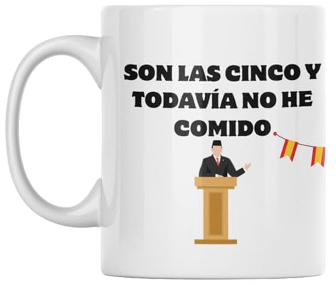 LA CASA DE LAS TAZAS® Son las Cinco y todavía no he comido - Taza Graciosa, Regalos Graciosos - Tazas Graciosas - Regalo Original, Chistes para Adultos -Tazas Originales para Regalar, Chistes