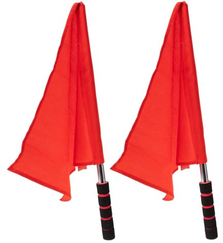 Bandiere per di calcio, 45 x 36 x 30 cm, 2 pezzi, bandiera rossa leggera a manovella, attrezzatura da giudice, per calcio, pallavolo, sport, di calcio, , giudice