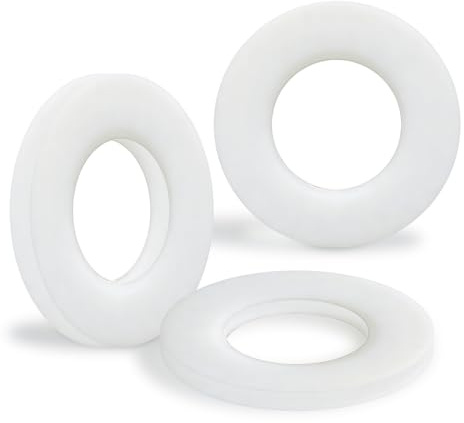 PDKKFF 90 Pezzi Rondella Piatta in Nylon M10x20mm, Rondelle Plastica DIN 125-A/ISO 7089, Bianco Piatte Guarnizione, Guarnizioni Idrauliche per Fissaggi Guarnizioni
