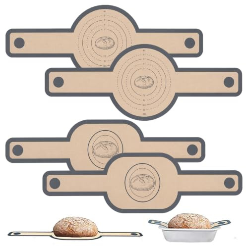 Nivofu Set 4 Tapete Silicona Horno Holandés, Protector Horno Interior Antiadherente con Asas Largas, Esterilla Silicona Reutilizable para Masa Madre, Alfombrilla Silicona Panadería Artesanal