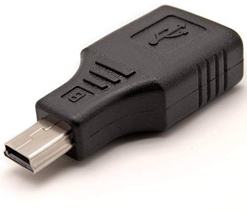 AKORD USB Female to Mini USB Male 5 Pin Adapter Converter Black