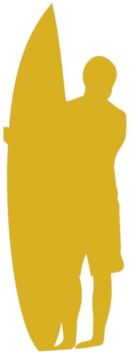 Samunshi® Surfer Aufkleber stehend Surfer Autoaufkleber 7,1 x 20cm goldmetalleffekt