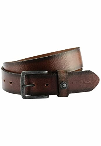 camel active Herren Echtledergürtel mit Logoprägung 4 cm breit in Braun, Schwarz, Cognac und Blau