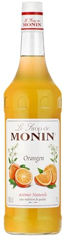 MONIN Sirup Orange 1,0 l | Fruchtiger Orangengeschmack für Cocktails, Limonaden, Mocktails und Desserts - vielseitig einsetzbar