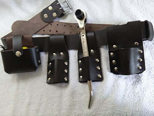 Scaffolding Brown Leather Toolset Belt with Spanner 17/21 Ratcheting Podger