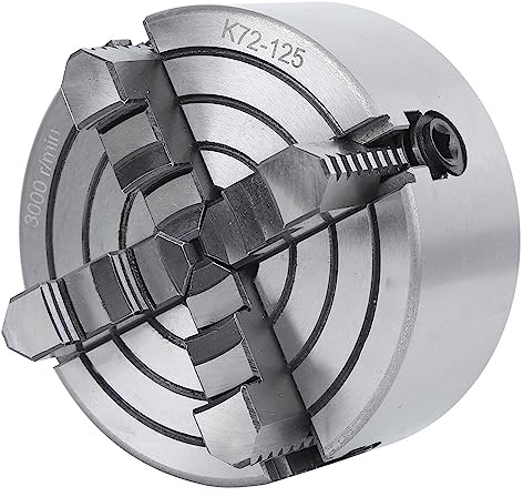 Vierbackenfutter 125mm 4 Backenfutter Unabhängiges Drehfutter Metall Spannfutter 3000rpm Drehmaschine Zubehör mit Schraubeinsatz