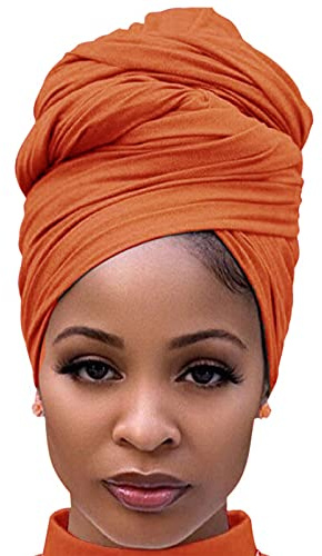 DRESHOW Haarwickel für Schwarze Damen Schal Turban Langes Haar Kopfwickel Schal Kopftuch Weiche Stirnband Schals Gap