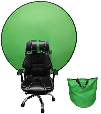 QIULAO Green Background-Bildschirm, Hintergrund-Hintergrund-tragbare Webcam-Hintergrund 4,65FT 100% Polyester Pop-Up-zusammenklappbare Kulisse für Fotografie, Zoom-, Video- und Streaming-Spiele (A)