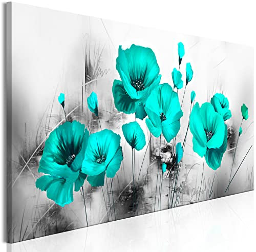 murando Acrylglasbild Blumen Mohn 120x40 cm 1 Teilig Wandbild auf Acryl Glasbilder Kunstdruck Moderne Acrylglas Platte Wanddekoration Geschenke Heimdekoration Glasbild grau türkis b-A-0510-k-a