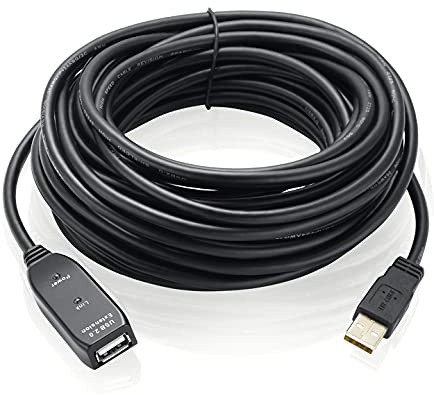 USB-2.0-Verlängerungskabel, USB-A-Stecker auf A-Buchse, Repeater-Kabel für Drucker, Scanner, Tastatur, Spielkonsole, Sicherheitskamera, (mit aktivem Signalverstärker), 10 m
