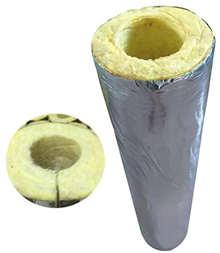 JZWJH Aislamiento De Tubería De Lana De Roca,Coquilla Aislante De Fibra De Vidrio,Tubo De Espuma para Tubería De Vapor, Fuego, Aislamiento Térmico, Aislamiento Acústico (Espesor 30mm/50mm)