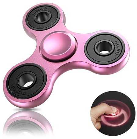 Coolden Fidget Spinner Metall Fidget Toys EDC Hand Spinner Hochwertig Schleuderzeit 2-5 Min Angst Anti Stress Spielzeug Geschenk für Kinder Erwachsene Edelstahl Finger Kreisel für Büro Schule Rose