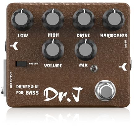 JOYO Röhren-Bassverstärker-Simulator (Mikrofonierung) mit DI- & XLR-Ausgängen - Für Studioaufnahmen - High-End Edition Dr.J Series (D53)