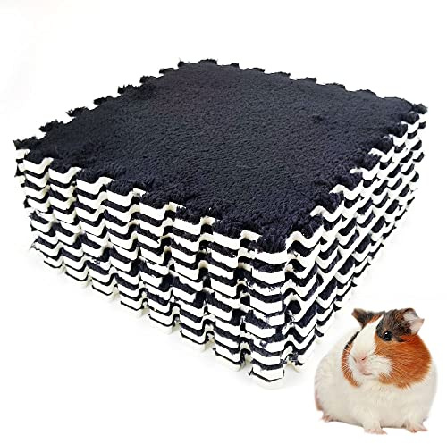 Oncpcare 10 st 28 cm x 28 cm marsvinsdynor tvättbara, återanvändbara fleecefoder för marsvinsburar, mjuk varm kanin sovmatta filt säng (rosenröd)