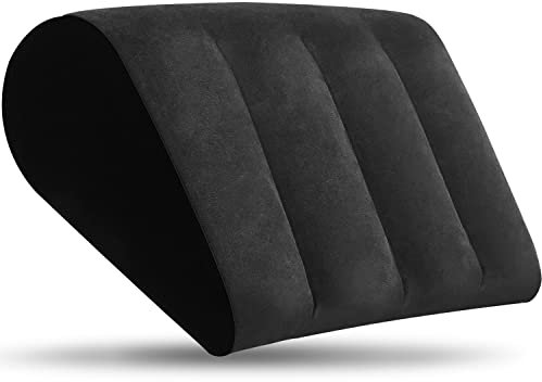 DASGUTES Inflatable Wedge Pillow Black Minimalist Yoga Posture Aid Cushion Lumbar Leg Support Pillow Reduces Waist and Back Pressure Wedge Cushion for Sleeping, Leg Elevation, Travel