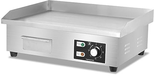 RUYICZB Plancha Cocina Eléctrica Profesional Plancha Barbacoa Acero Inoxidable 73X40 Cm Temperatura 50-300 °C 1500W Plancha Cocina Electrica, Antiadherente Superficie Lisa Antisalpicaduras