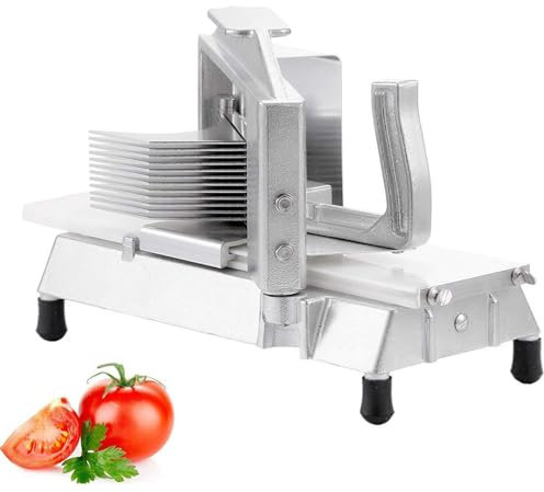 XLTEAM Commercial Tomato Slicer, Multi-Purpose Vegetable Cutting Machine, Manual Tomato Cutter, with Built-in Cutting Board, for Restaurant or Home Use