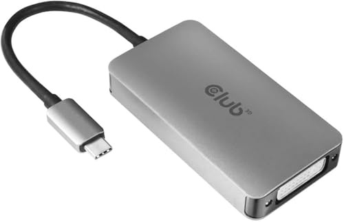 Club 3D CAC-1510 USB-Typ-C auf Dual-Link-DVI-D-Kabeladapter, unterstützt 3840 x 2160 @ 30 Hz, 2560 x 1600 @ 60 Hz, HDCP-Unterstützung M/F
