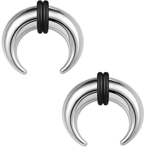 ZS 2 Piezas Anillos Para Septum, 2G 4G 6G 8G 10G 14G 16G Expansor De Herradura De Búfalo, Expansor Para Estirar La Nariz Perforada Oreja Gauge
